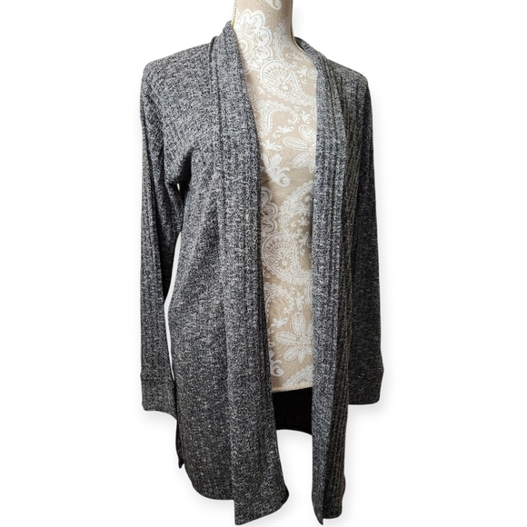 LOFT Sweaters - Ann Taylor Loft Chic Marled Neutral Career Open Front Cardigan Size L